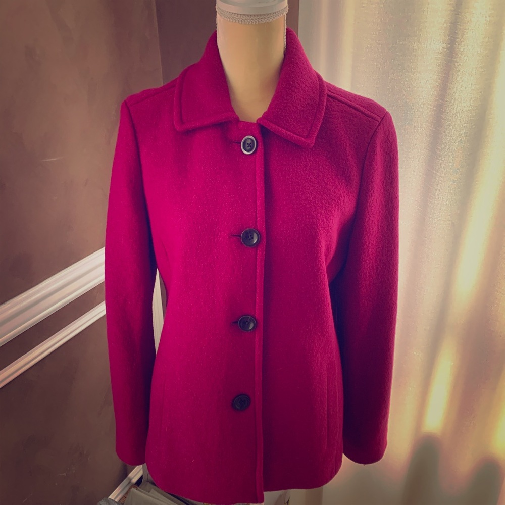 Lands’End, Button-Up, Wool Blend Coat, Size 10